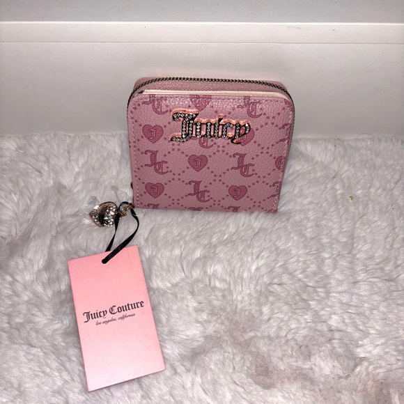 Juicy Couture Blush Pink Wallet with Rhinestone Logo - Picture 1 of 3